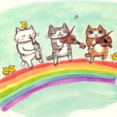 猫の似顔絵を描くワークショップ